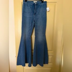 Free people flare leg jeans.